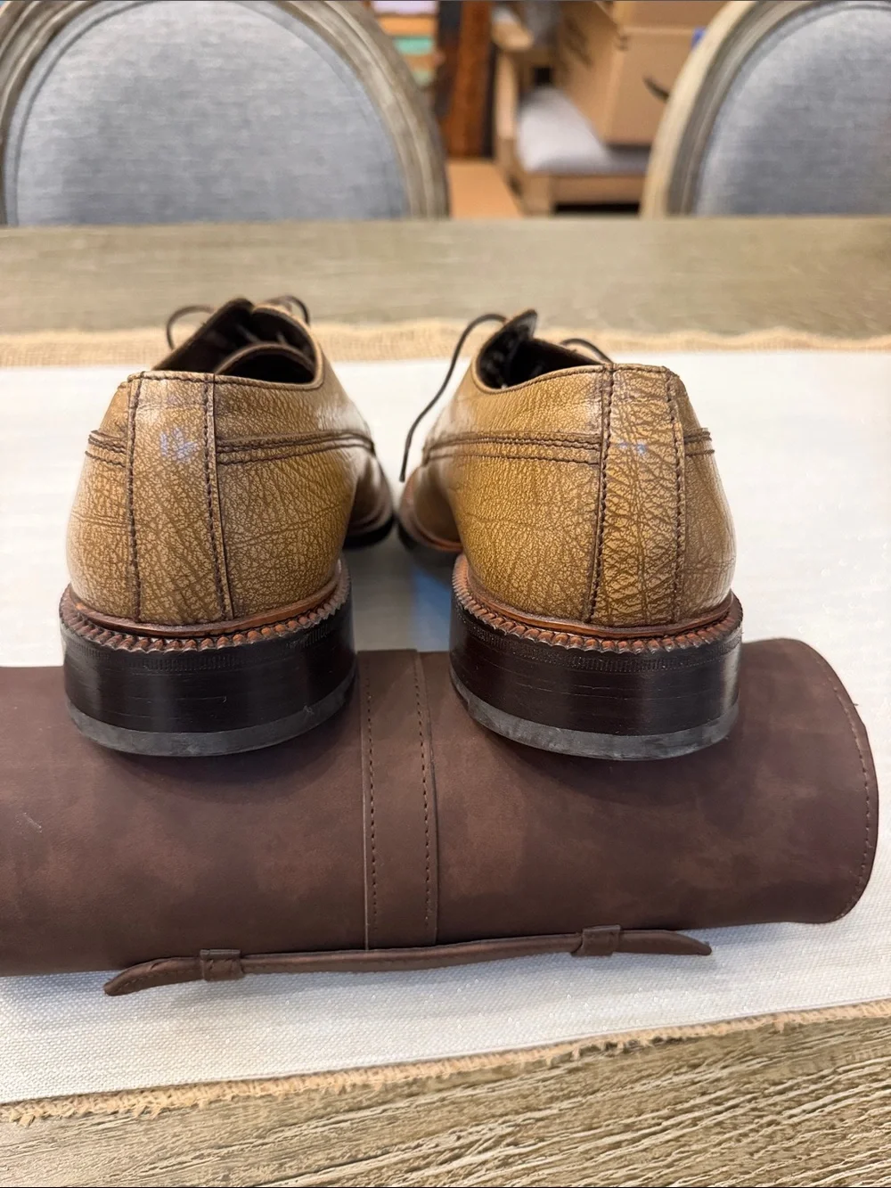 Prada Men's Brown Leather Derby Shoes